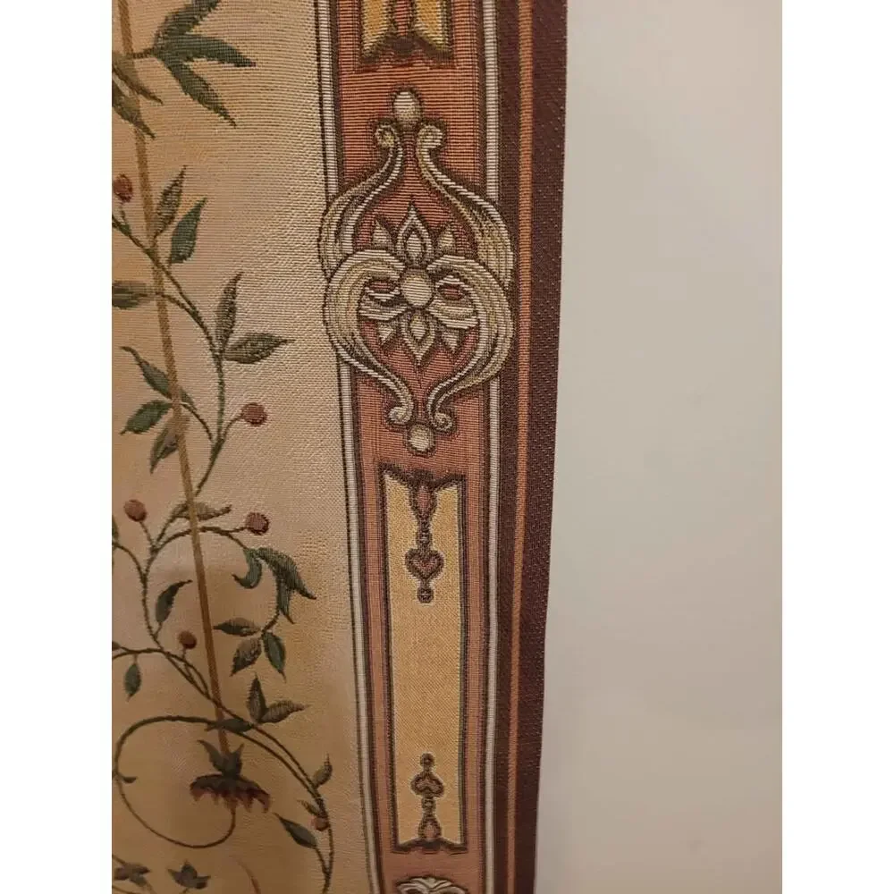 Vintage Manuel Woodworkers & Weavers Venetian Rose Grande   Woven Wall Tapestry